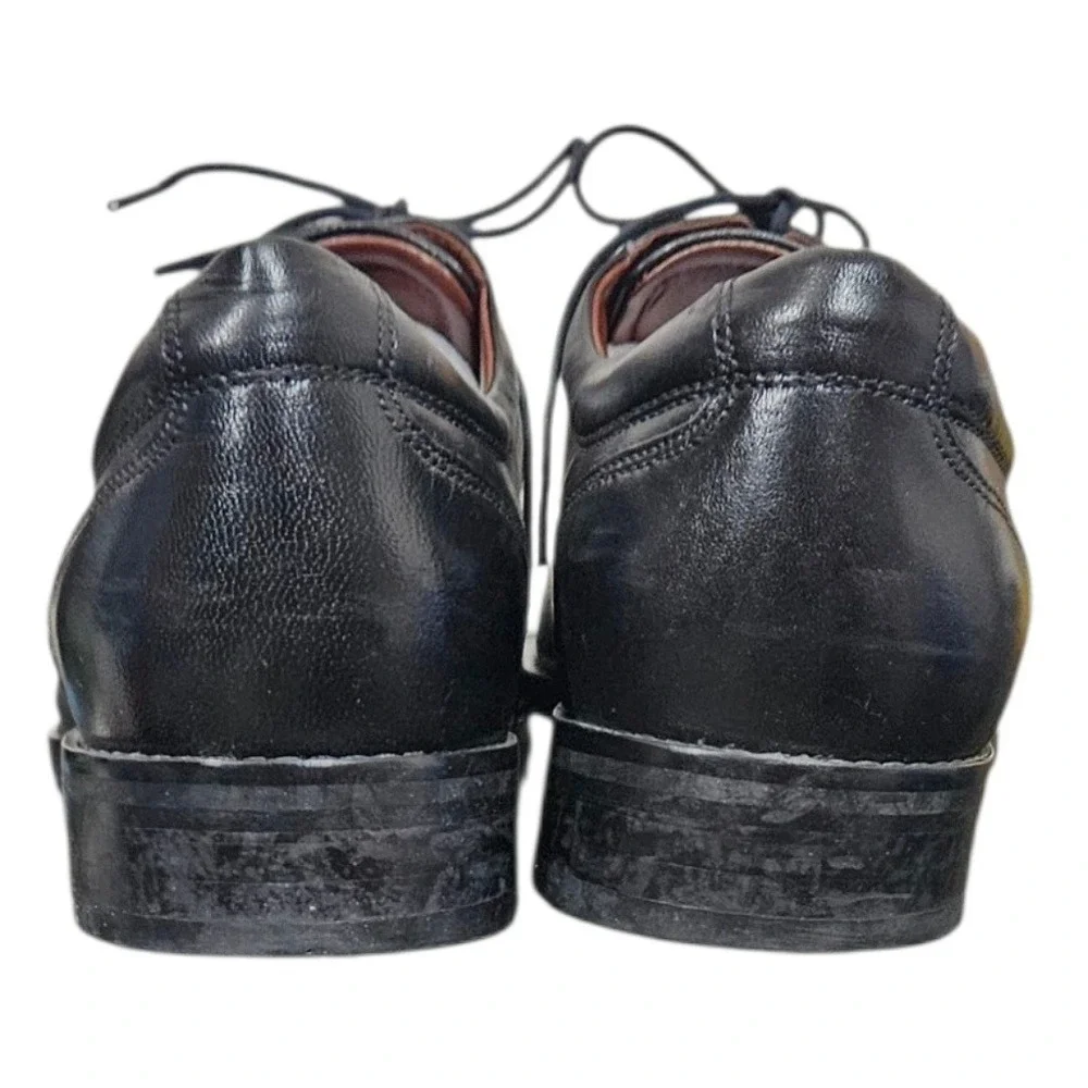Johnston & Murphy Dobson Mens Black Leather Cap Toe Derby Dress Shoes Size 12 M